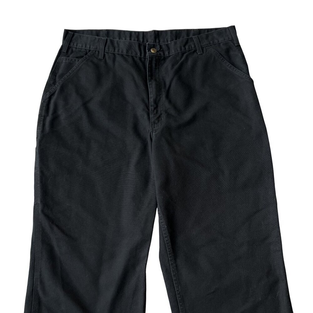 Carhartt Mens 40x32 Duck Loose Fit Canvas Black Utility Chore Pants Carpenter - Picture 8 of 16